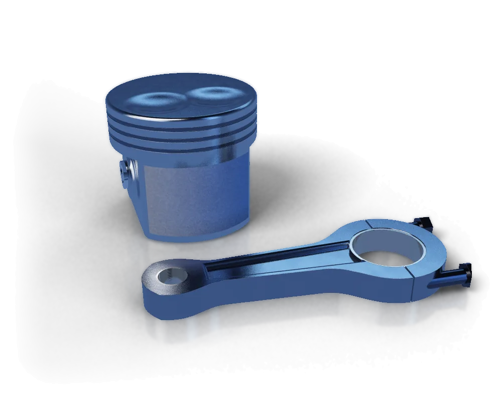 Piston ve biyel kolu 3D görseli
